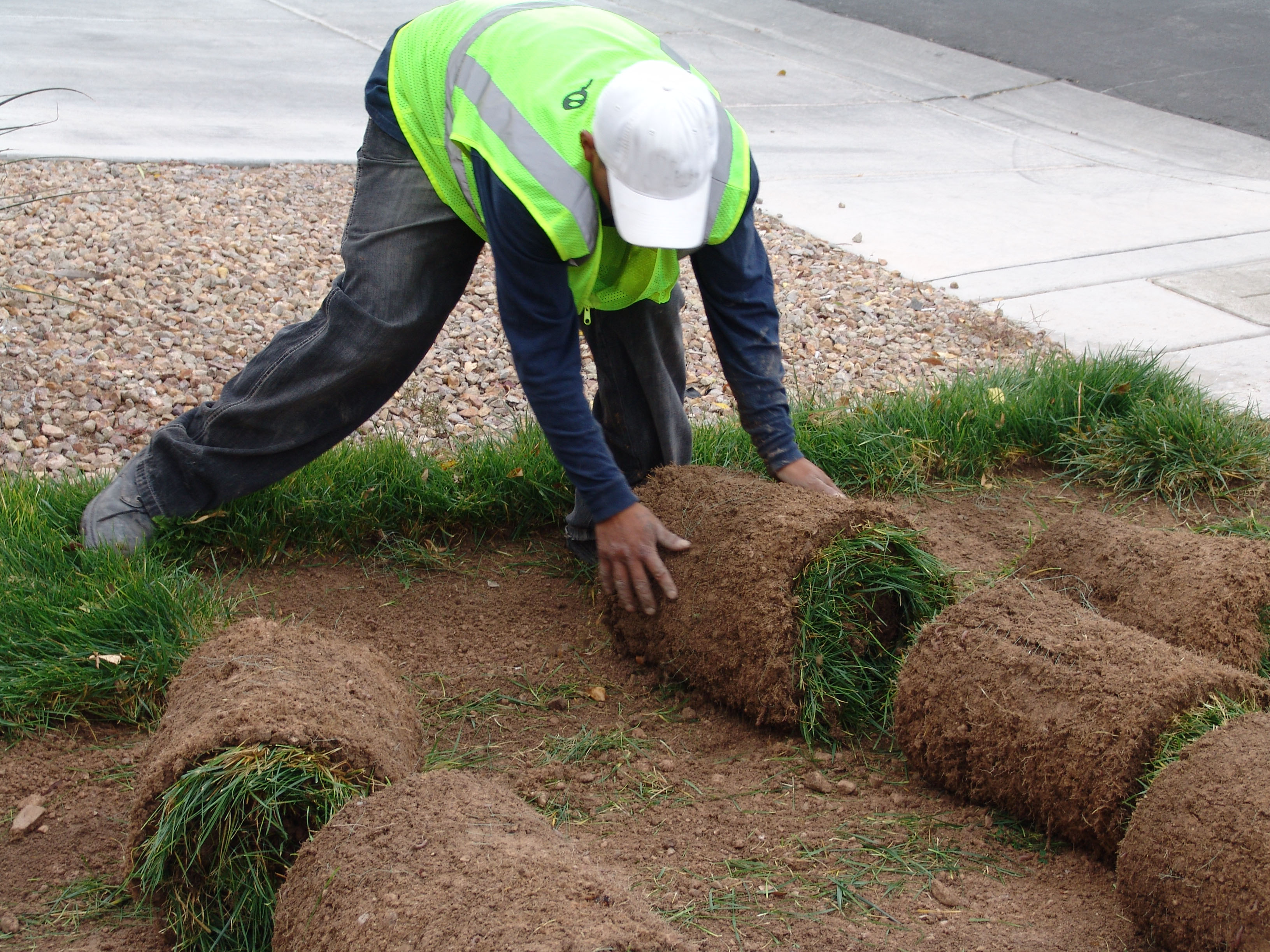 Landscaper Removing Grass